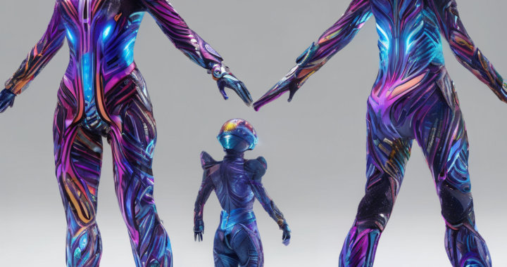 Vestuario escénico con cambios de color y forma controlados por IA