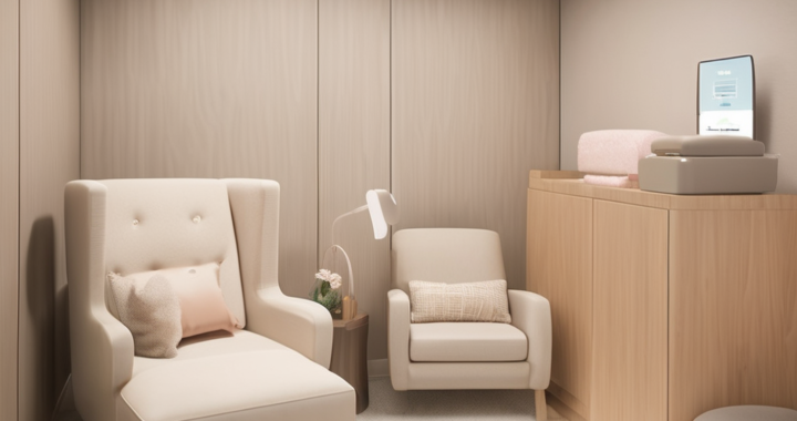 Diseño de espacios de lactancia pública con privacidad y comodidad optimizadas